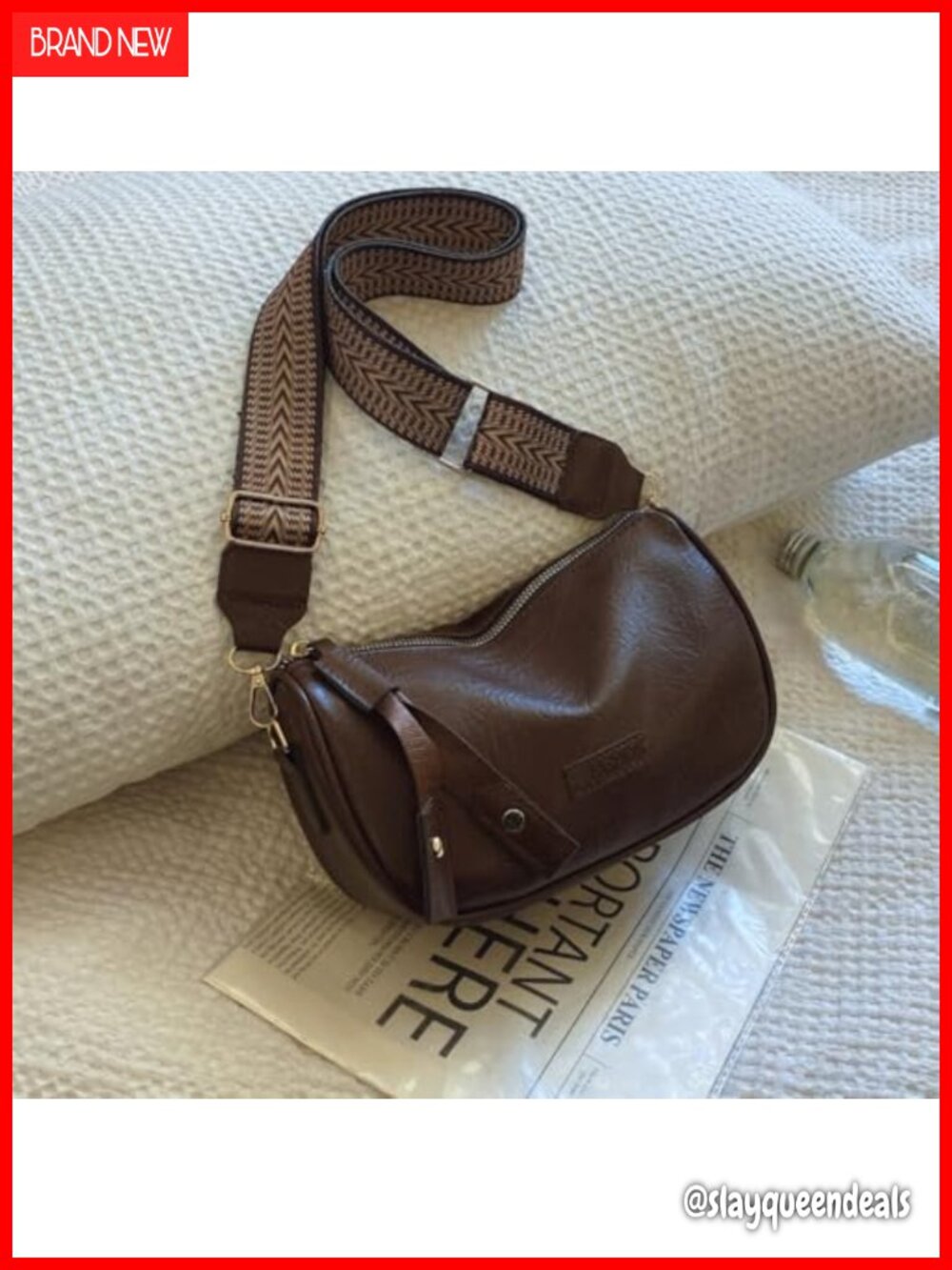 Vintage PU Shoulder Crossbody Messenger Pillow Bag for Women